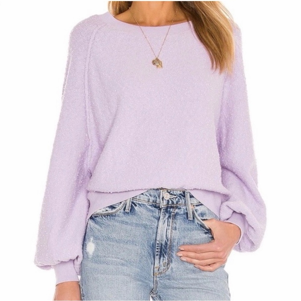 Free People Found My Friend Lavender Crewneck Sweater